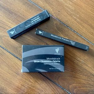 YOUNIQUE brow palette, eye pencil, lip exfoliator